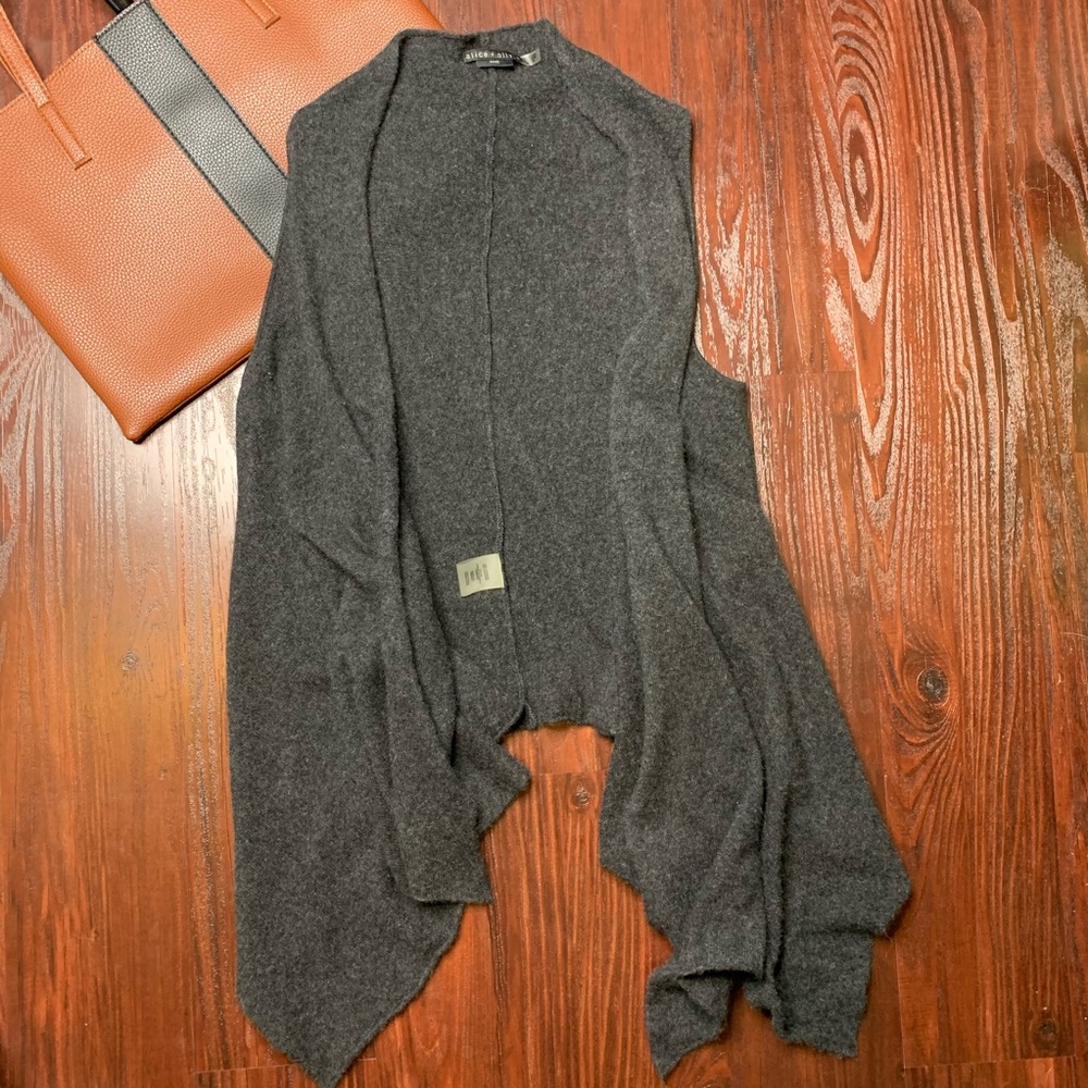 Alice + Olivia 100% cashmere waterfall vest